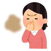 女性が鼻をつまんでいる　　臭い仕草