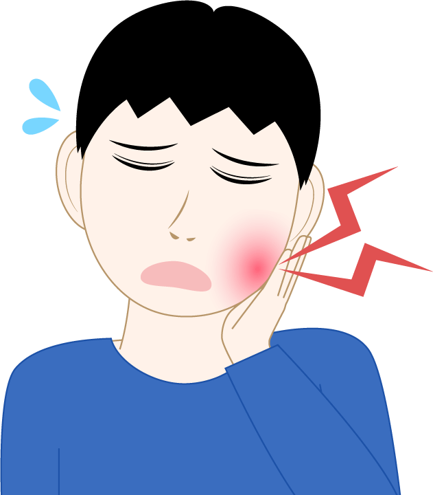 歯が痛む様子のイラスト 痛そう
