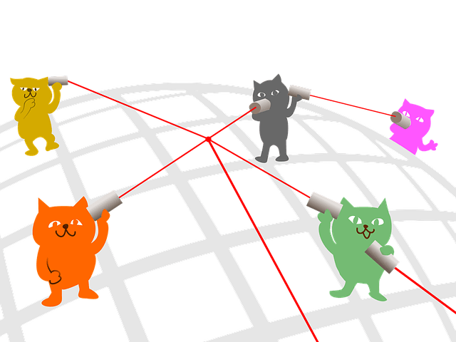 糸電話で話すイラスト 口コミのイメージのイラスト